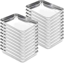 20 Pcs Baking Sheet Pan Cookie Sheets for Half Sheet Pan, Stainless Steel Baking Sheets for Baking Tray, Easy Clean a...