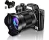 4K Digital Camera for Photography, 56MP Autofocus Vlogging Camera for YouTube Travel, 3" 180°Flip Screen & Lens Hood ...