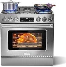 AAOBOSI 36 Inch Gas Range Oven, Smart Air Fryer Self Clean Oven | 6 Cu.Ft 6 Sealed Cooktop Burners,Freestanding Stain...