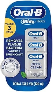 Oral-B Glide Deep Clean Cool Mint Dental Floss, Value 3 Pack (40m Each)