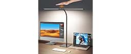Syrinx LED Desk Lamp for Home Office, 18W 2000LM Dimmable Light, Black | Focused & Wide-Area Dual-Light, 360° Goosene...
