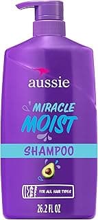 Aussie Miracle Moist Shampoo: Hydrating & Gentle Cleansing Treatment with Avocado & Jojoba Oil, 26.2 Fl Oz