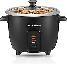 Elite Gourmet ERC003BX Electric Rice Cooker with Automatic Keep Warm Makes Soups, Stews, Grains, Hot Cereals, 6 Cups ...