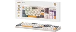 Kisnt KN104 Wireless Mechanical Gaming Keyboard, 100% Full Size 104 Keys with Number Pad, Custom RGB Backlit, Creamy ...