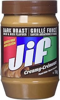 Jif Dark Roast Peanut Butter, Smooth No Stir Texture, Gluten Free, 1 kg (Pack of 1)