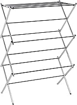 Amazon Basics Foldable Portable Metal Clothes Drying Rack for Indoor Air Drying, Energy Saving, 14.5 x 29.5 x 41.8 in...