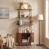 FAHKNS Arched Bookcase with Storage,Tall Arched Bookshelf with Arch Design, 4-Tier Shelving Unit for Books, Records, ...