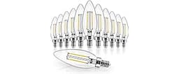 Hizashi E12 Candelabra Bulb 40 watt Equivalent, Dimmable Candelabra LED Light Bulbs Soft White 3000K, 90+CRI 4W 450LM...