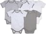 Burt's Bees Baby Unisex Bodysuits, Short Sleeve Organic Sleepwear, 5-Pack
