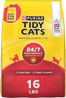 Purina Tidy Cats Clumping Cat Litter Odor Control, 24/7 Performance Multi Cat Litter - 16 lb. Bag