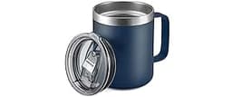 ALOUFEA 12oz Stainless Steel Insulated Coffee Mug with Handle, Double Wall Vacuum Travel Mug, Tumbler Cup with Slidin...