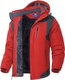 SPOSULEI Mens Skiing Jackets with Hoode Snowboarding Waterproof Fleece Liner Coats Windproof Winter Raincoat Multi Po...