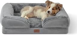 Bedsure Orthopedic Dog Bed Medium Size Dogs - Washable Small Medium Dog Cat Bed Waterproof, Comfort Cats Couch Sofa w...