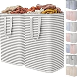 Lifewit 2 Pack Laundry Basket 80L Each, Collapsible Clothes Hamper with Reinforced Handles, Freestanding Waterproof D...