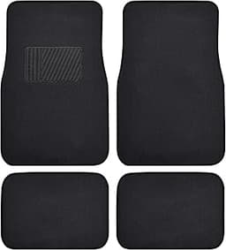 BDK Classic Carpet Floor Mats for Car & Auto - Universal Fit -Front & Rear with Heelpad (Black) - 45142