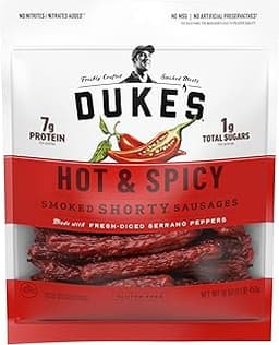 Duke's Pork Hot & Spicy Smoked Shorty Sausages, 7g Protein Per Serving, 16 oz.
