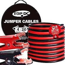 TOPDC 4 Gauge 20 Feet Jumper Cables for Car, SUV and Trucks Battery, Heavy Duty Automotive Booster Cables for Jump St...