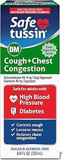 Safetussin DM Cough & Chest Congestion, 8 oz, Expectorant Mucus Relief, Cough Relief Syrup, Safe for Adults with High...