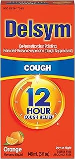 Delsym 12 Hour Cough Medicine for Adults, Powerful Relief for 12 Hours, Cough Suppressant Liquid with Extended-Releas...