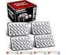KASLIGHT 4pcs 4x6 Led Headlights w/ H4 Socket, 4651 Led Headlight Peterbilt Headlights Rectangular H4651 H4652 H4656 ...