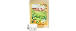 TeeLux Mango Peach Green Tea, Steamed Green Tea Blend, Fruit Aroma, 100ct | Caffeinated Green Tea with Mango & Peach ...
