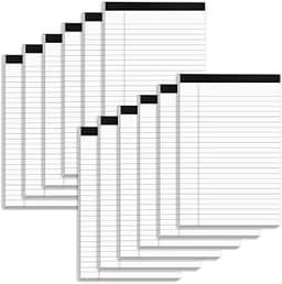 Nichela 5" x 8" Note Pads 12 Pack of Legal Pads 30 Sheets Notepad College Ruled Small Writing Pads Perforated Pages P...