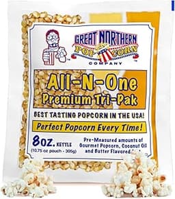 8oz Popcorn Machine Popcorn Packets - All-in-One Movie Theater Style Popcorn Kernels, Salt, and Oil Packs by Great No...