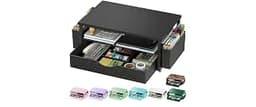 Spacrea Desk Organizer and Accessories, Computer Monitor Stand Riser with Drawer and 2 Pen Holders, Office Desk Acces...