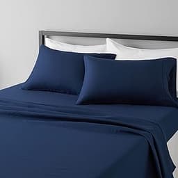 Amazon Basics Lightweight Super Soft Breathable Brushed Microfiber 4 Piece Bed Sheet Set with 14-Inch Deep Pockets, W...