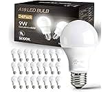 dalattin 24 Pack LED Bulbs Daylight White 5000K, 60 Watt Equivalent A19 Standard Bulbs, E26 Base, 800 LM, Efficient 9...