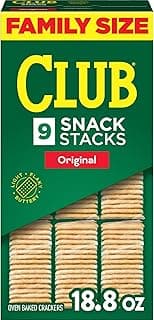 Club Snack Stacks Crackers, Lunch Snacks, Family Size, Original, 18.8oz Box (9 Stacks)