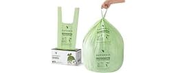 SUPERBIO 13 Gallon Compostable Kitchen Waste Bags with Handles, Food Scrap Bags Certified by BPI, OK compost INDUSTRI...
