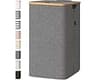 BALEINE Laundry Hamper with Lid, Tall Laundry Baskets with Bamboo Pull Handles, Large Laundry Bin with Internal Suppo...