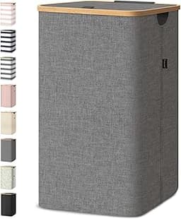 BALEINE 100L Laundry Hamper with Lid, Large Laundry Basket Bin | Large Capacity, Easy-Access Lid, Shape-Retaining Str...