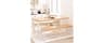 LinkRomat Dining Room Table Set with 2 Benches, Farmhouse Dining Table Set for 4-6, Wood Breakfast Table Set Dinner T...