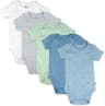 HonestBaby 5-pack Short Sleeve Bodysuits One-piece 100% Organic Cotton for Infant Baby Boys