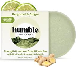 Humble Brands Strengthening & Volumizing Conditioner Bar, Bergamot & Ginger | Normal to Dry Hair, Color-Safe & pH Bal...