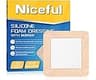 Niceful Silicone Foam Dressing | Large Bandages for Wounds Pressure Sores Post-Surgery 5"x5" （10Pcs）