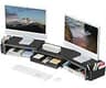 OPNICE Desk Organizers and Accessories, Dual Monitor Stand Riser with Drawer and 2 Pen Holders, Desk Shelf Computer R...