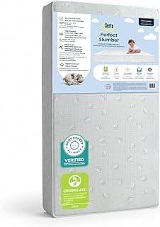 Serta Perfect Slumber Dual Sided Crib and Toddler Mattress - Waterproof - Hypoallergenic - Premium Sustainably Source...