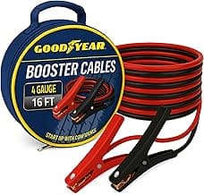 GOODYEAR Heavy Duty Jumper Cables for Car Battery - 4 Gauge 16 ft Booster Cables with Carrying Case for Cars, Trucks,...