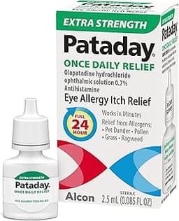 Pataday Once Daily Extra Strength Relief Allergy Eye Drops, 2.5 ml, Antihistamine Eye Drops with Olopatadine 0.7% for...