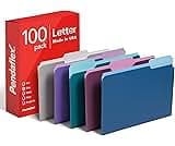 Pendaflex Two Tone Color File Folders, Letter Size, Assorted Colors (Teal, Violet, Gray, Navy and Burgundy), 1/3-Cut ...
