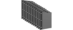 INFUN 1 Inch Telescoping 3 Ring Binder - 12 PCS-Black, Flexible Binders with Customizable Front Cover and Clear Catal...