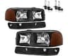 ROADEAL Headlights for 1999-2007 GMC Sierra 1500 2500 3500 | Halogen Headlamp Replacement W/Bulbs for 2000-2006 GMC Y...