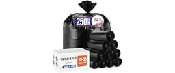 Delxo 30-33 Gallon Trash Bags, 250 Count Bulk Value Black Large Garbage Bag | Leak-Proof Star Seal Bottom, Plastic Bo...