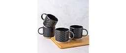 GBhome 12OZ Stackable Coffee Mugs, Ceramic Coffee Mugs with Texture Patterns for Man,Woman,Dad,Mom, Modern Coffee Mug...