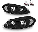 KarSpareHub Headlights Assembly W/Bulbs for 2006-2013 Chevy Impala for 14-16 Chevy Impala Limited, 06-07 Chevy Monte ...