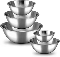 WHYSKO Meal Prep Stainless Steel Mixing Bowl (5-Piece Set) Home, Refrigerator, and Kitchen Food Storage Organizers | ...
