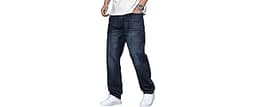 JMIERR Mens Baggy Jeans Stretch Casual Loose Fit Jeans Streetwear Denim Pants
